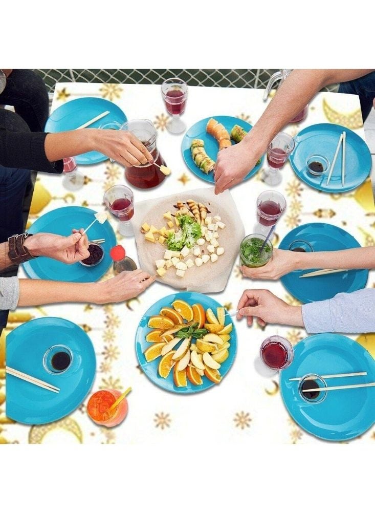 Premium Ramadan Mubarak Table Cover with Golden Mosque & Crescent Design for Iftar and Eid Decoration - Image 4